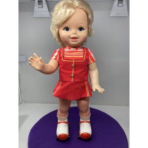 Vintage Doll Talking Baby First Step W Skates 1967 Mattel
